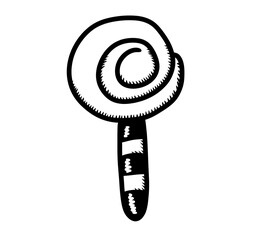 Stylized Cartoon Christmas Lollipop Candy Doodle