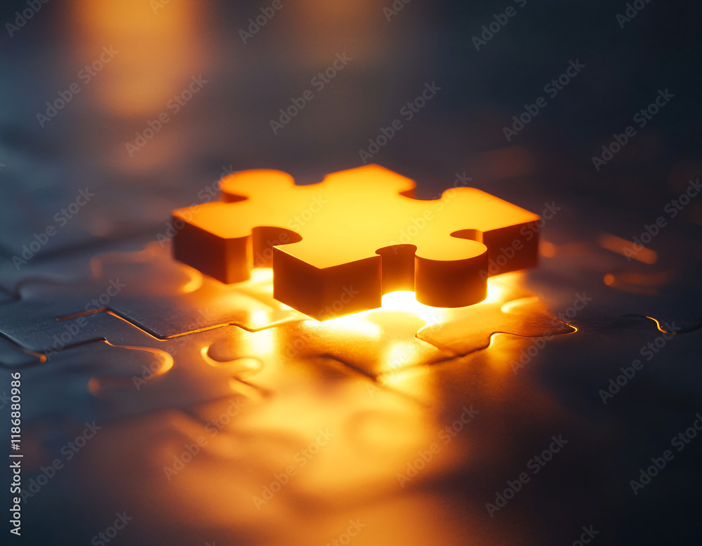 Sticker Glowing Puzzle Piece