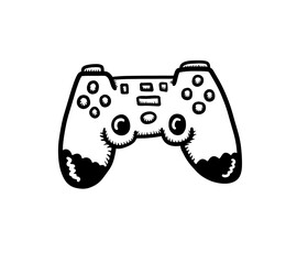 Stylized Cartoon Video Game Controller Doodle