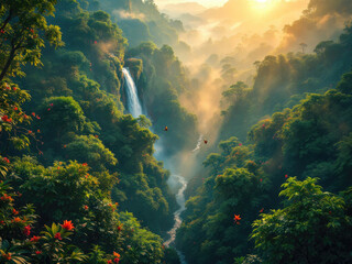 sunrise in the forest