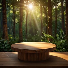 Fototapeta premium Empty wooden table top, counter mockup