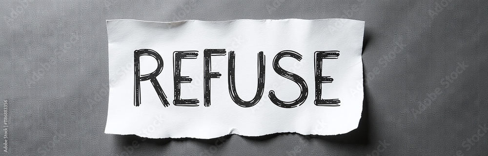 Poster a simple black and white refuse sign with a textured paper background offers ample copy space for cr