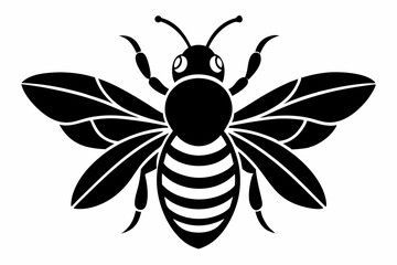 bee silhouette line art vector illustration with a white background