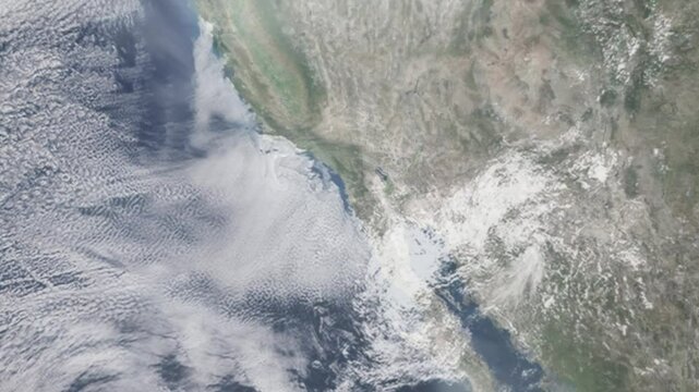 Zooming in on Chula Vista, USA frome space - Perfect for Travel Intros and Backgrounds. Realistic 3D Animation.