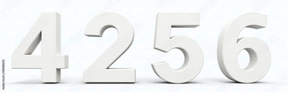 Poster A Set Of Isolated Wooden Numbers Four And Five In A White 3d Design Against A Transparent Background Image. 00003