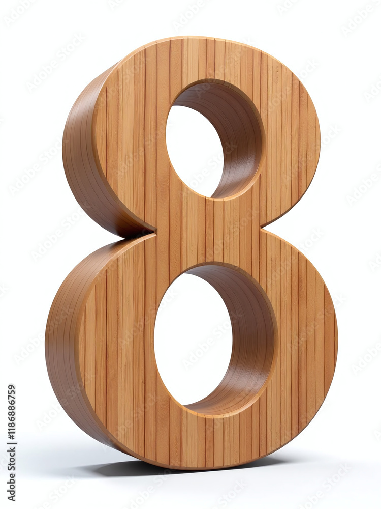 Poster A Set Of Isolated Wooden Number 8 And 9 In 3d Format, Available On A White Background With Png Transparency. 00002