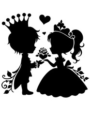 Prince and Princess SVG, Prince and Princess Svg Bundle, Cute Prince and Princess Vector, Prince and Princess Silhouette, Prince and Princess Clipart, Prince and Princess DXF, Fairytales Svg, Valentin