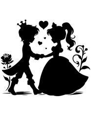 Prince and Princess SVG, Prince and Princess Svg Bundle, Cute Prince and Princess Vector, Prince and Princess Silhouette, Prince and Princess Clipart, Prince and Princess DXF, Fairytales Svg, Valentin © Designs Nook