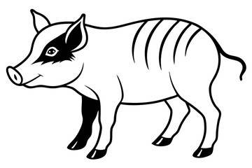 boar silhouette line art vector illustration with a white background