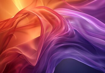 Obraz premium Wavy folds of colorful silk fabric add elegance and depth to this widescreen background