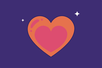 Red heart vector silhouette