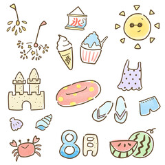 8月のアイコンセット