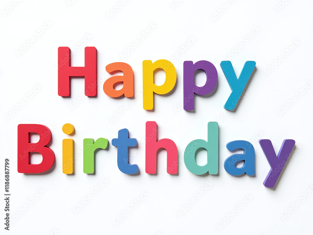 Poster A Set Of Colorful Paper Letters Forming A Happy Birthday Message Isolated On A White Background In High Resolution Png Format. 00003