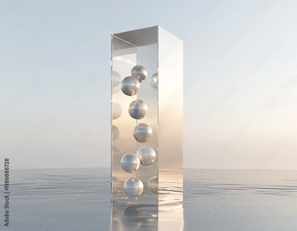 Poster Glass Sphere Column