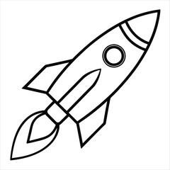 rocket icon isolated on white