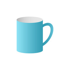 An empty blue mug for tea or coffee. Vector illustration