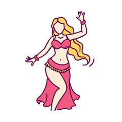 belly dancer silhouette vector icon, dance day vector illustration - simple illustration of belly dancer silhouette perfect for logos, and dance day-themed designs.