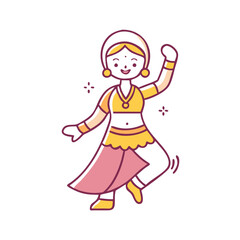 bollywood dancer vector icon, dance day vector illustration - simple illustration of bollywood dancer perfect for logos, and dance day-themed designs.