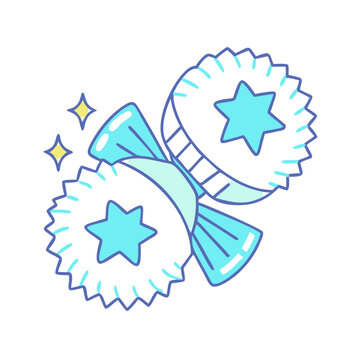 blue candy treats with star design clip art preview
