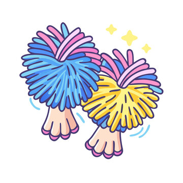 recommend clip art: cheerleading pom poms vector icon, dance day vector illustration - simple illustration of cheerleading pom poms perfect for logos, and dance day-themed designs.