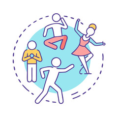 dance class group vector icon, dance day vector illustration - simple illustration of dance class group perfect for logos, and dance day-themed designs.