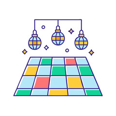 dance floor with lights vector icon, dance day vector illustration - simple illustration of dance floor with lights perfect for logos, and dance day-themed designs.