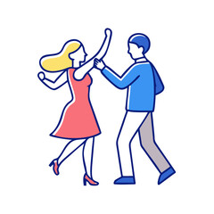 dancing couple vector icon, dance day vector illustration - simple illustration of dancing couple perfect for logos, and dance day-themed designs.