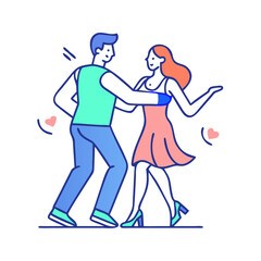 dancing couple vector icon, dance day vector illustration - simple illustration of dancing couple perfect for logos, and dance day-themed designs.
