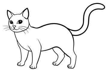 cat silhouette line art vector illustration with a white background