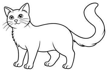 cat silhouette line art vector illustration with a white background