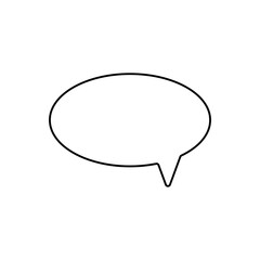 Speech bubble thin, line icon on white background. Isolated flat. Vector illustration