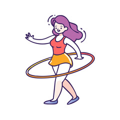 Obraz premium hula hoop dancer vector icon, dance day vector illustration - simple illustration of hula hoop dancer perfect for logos, and dance day-themed designs.