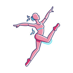 jazz dancer silhouette vector icon, dance day vector illustration - simple illustration of jazz dancer silhouette perfect for logos, and dance day-themed designs.