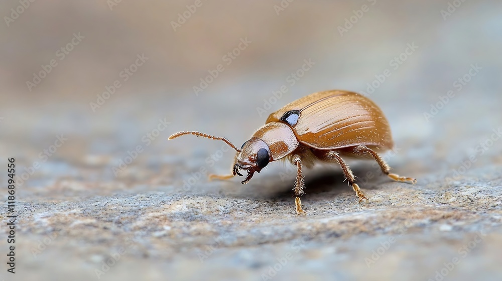 Poster brown beetle on rock surface demonstrating adaptation and survival traits in nature : generative ai
