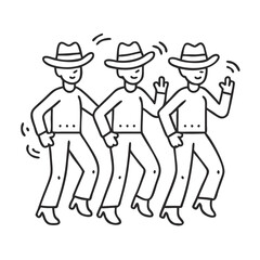 line dancing group vector icon, dance day vector illustration - simple illustration of line dancing groupperfect for logos, and dance day-themed designs.