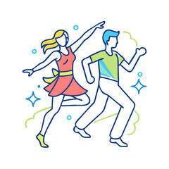 rumba dancers vector icon, dance day vector illustration - simple illustration of rumba dancers perfect for logos, and dance day-themed designs.