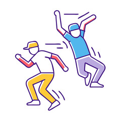 street dance moves vector icon, dance day vector illustration - simple illustration of street dance moves perfect for logos, and dance day-themed designs.