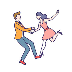 swing dance couple vector icon, dance day vector illustration - simple illustration of swing dance couple perfect for logos, and dance day-themed designs.