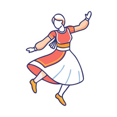 traditional folk dancer vector icon, dance day vector illustration - simple illustration of traditional folk dancer perfect for logos, and dance day-themed designs.