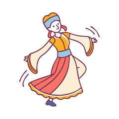 traditional folk dancer vector icon, dance day vector illustration - simple illustration of traditional folk dancerperfect for logos, and dance day-themed designs.