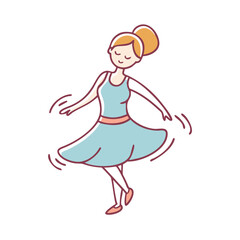 twirling dancer vector icon, dance day vector illustration - simple illustration of twirling dancer perfect for logos, and dance day-themed designs.