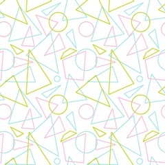 Seamless pattern with geometric shapes on a white background 