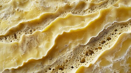 Obraz premium Appetizing layered texture of irregular holey yellow cheese