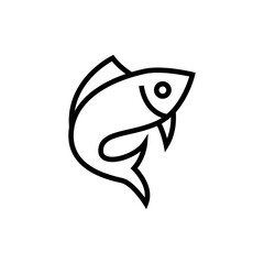 Fish icon, simple icon design illustration