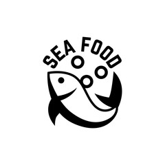Seafood, fish restaurant logo design illustration