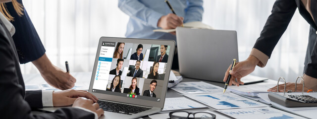 Business intelligence and data analysis concept. Analyst team working on financial data analysis...