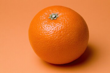 Bright orange citrus fruit on a smooth orange background highlighting its textured peel and fresh appearance captured indoors