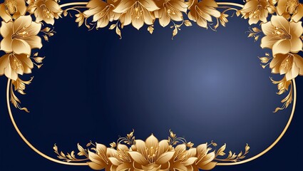 Golden Floral Border on Dark Background is very elegant