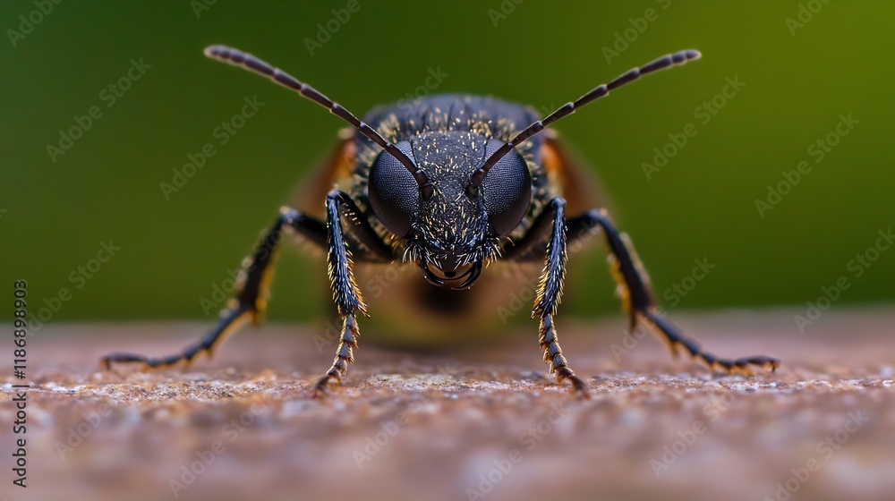 Poster Macro Photography of Beetle with Focus on Distinct Features and Texture : Generative AI