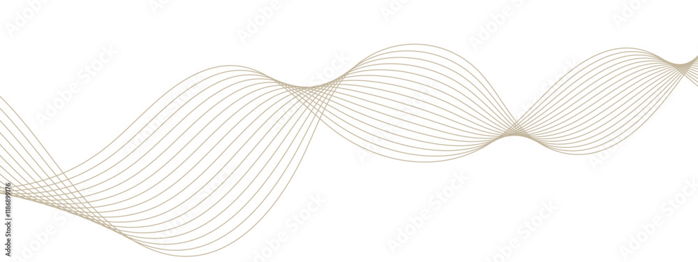 Aufkleber Elegant Abstract Waveform Design. Minimalist Linear Pattern with Flowing Curves. Curved line vector element stripes. Technology curved lines. Digital frequency track equalizer.